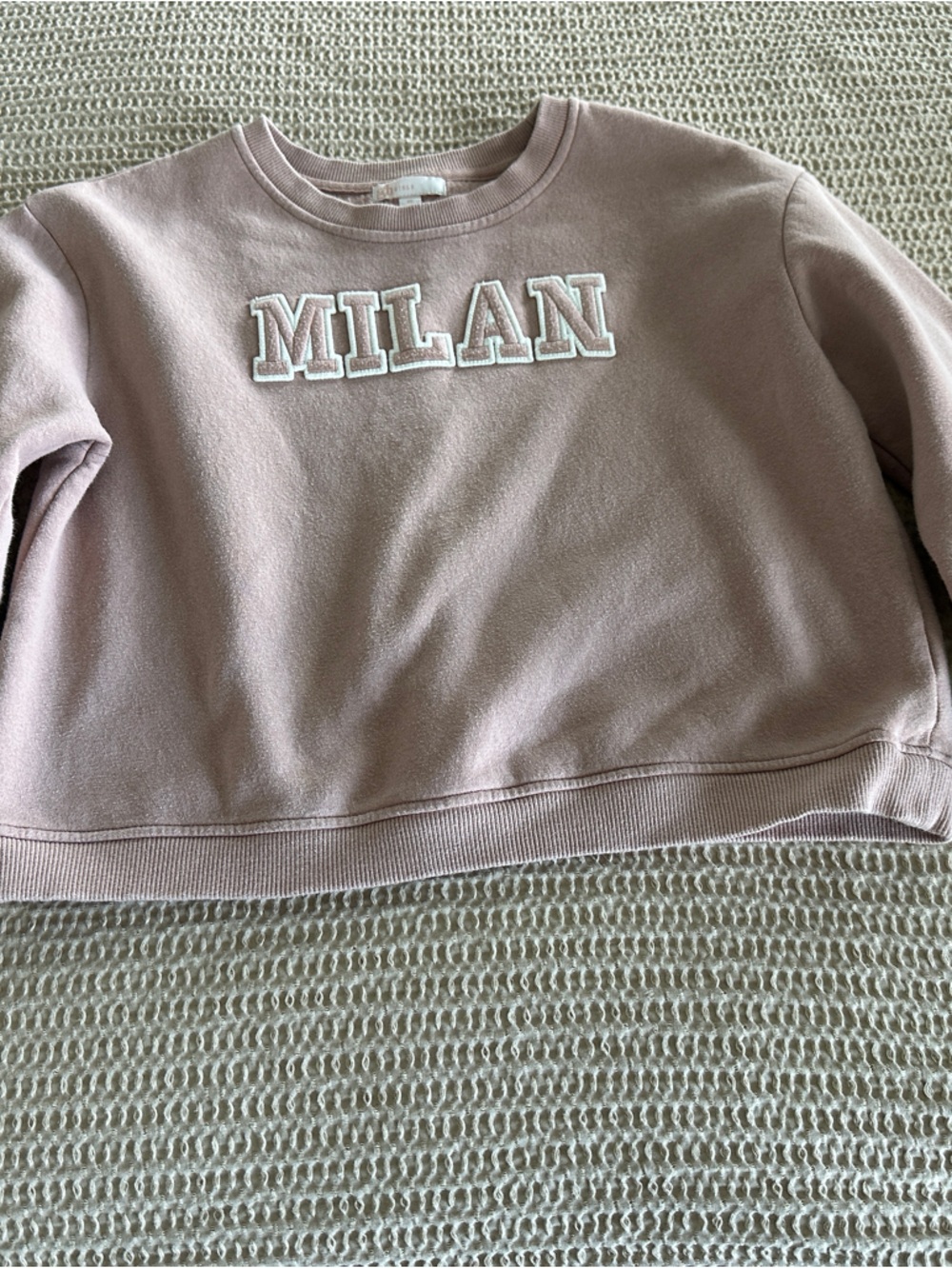Milani Crewneck Sweatshirt in Dusty Mauve with White Embroidery